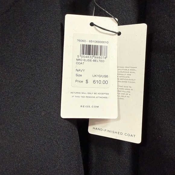 Reiss Navy Elise Long Blazer Coat - Picture 4 of 4